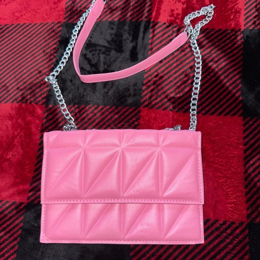 Pink Quilted Chain Shoulder Bag
